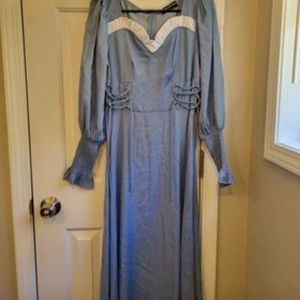 Dusty Blue Scarlet Darkness Dress--Praire/Cottagecore